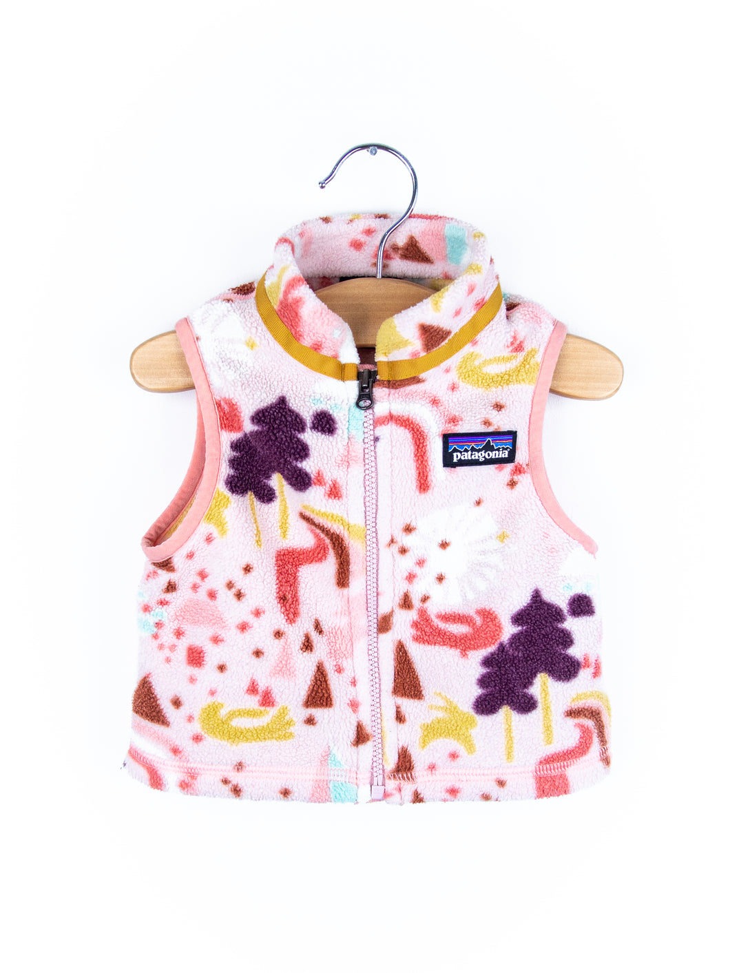 Patagonia Pastel Woodland Fleece Gilet - Age 3-6 months