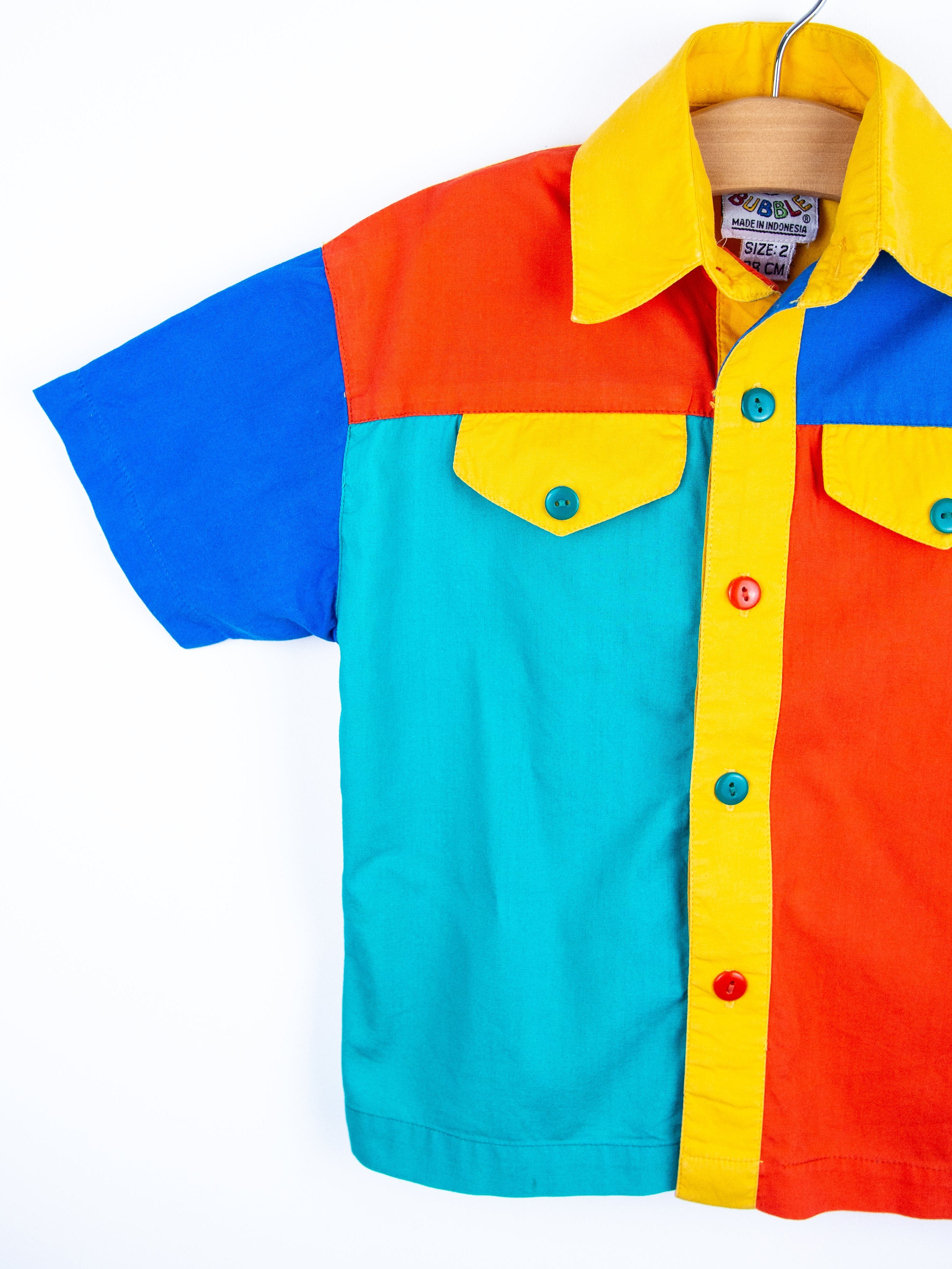 Vintage Colour Block Shirt - Age 2 years
