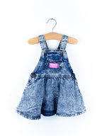 Osh Kosh Acid Wash Denim Dungaree Dress - Age 9-12 months