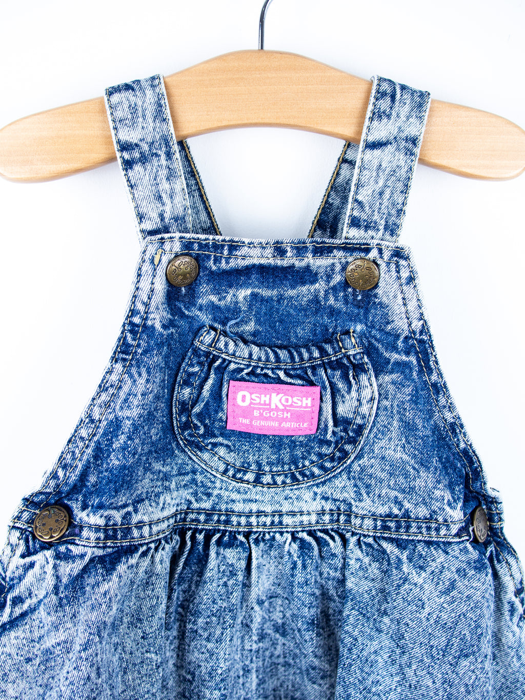 Osh Kosh Acid Wash Denim Dungaree Dress - Age 9-12 months