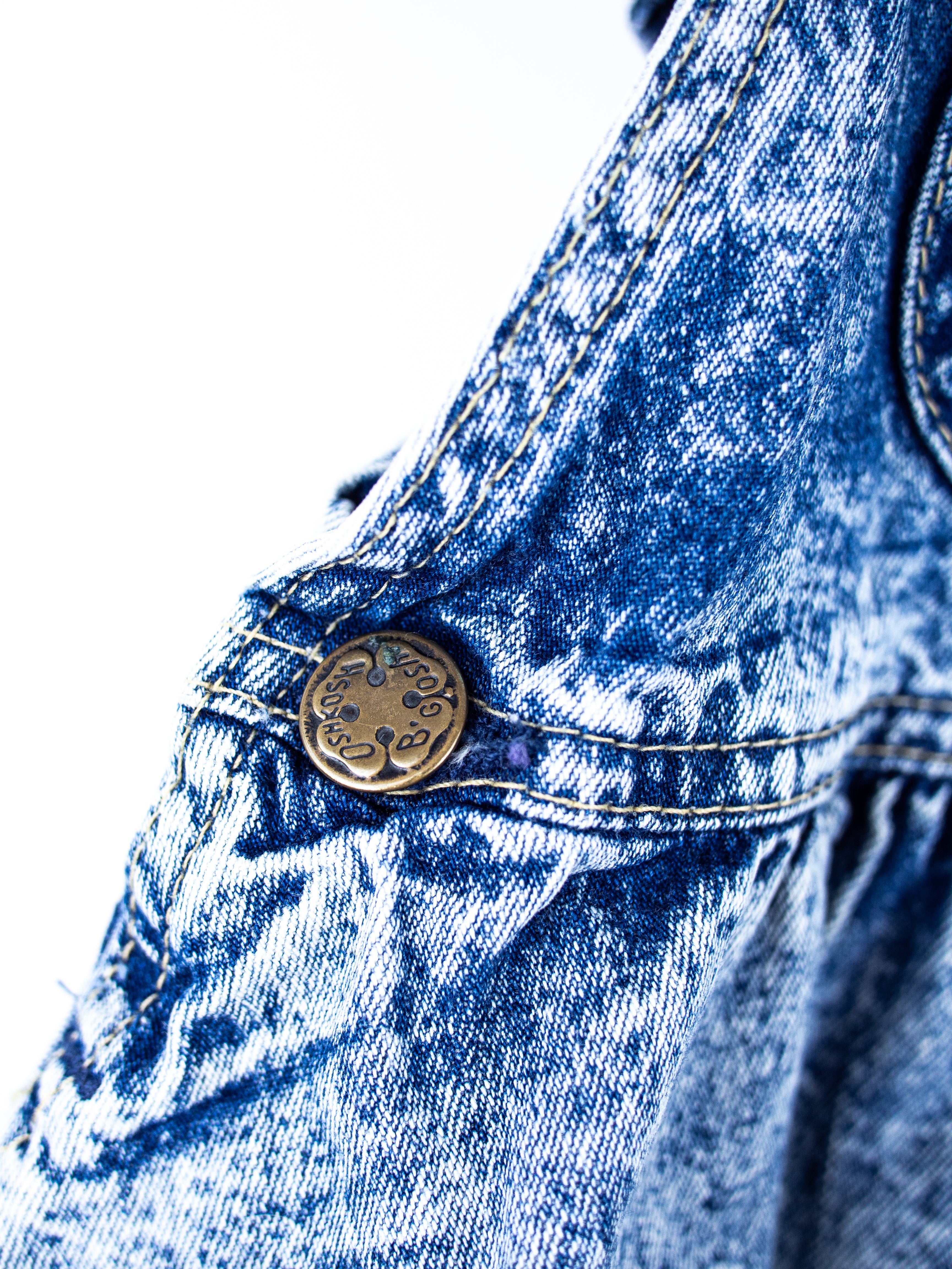 Osh Kosh Acid Wash Denim Dungaree Dress - Age 9-12 months