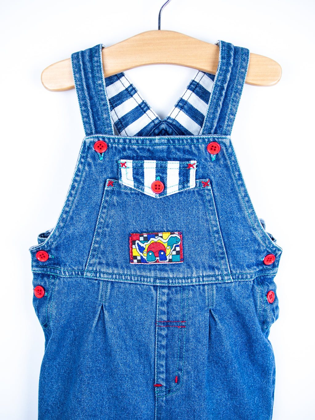 Vintage Denim & Stripe Dungarees - Age 18 months