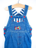 Vintage Denim & Stripe Dungarees - Age 18 months