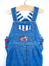 Load image into Gallery viewer, Vintage Denim &amp; Stripe Dungarees - Age 18 months
