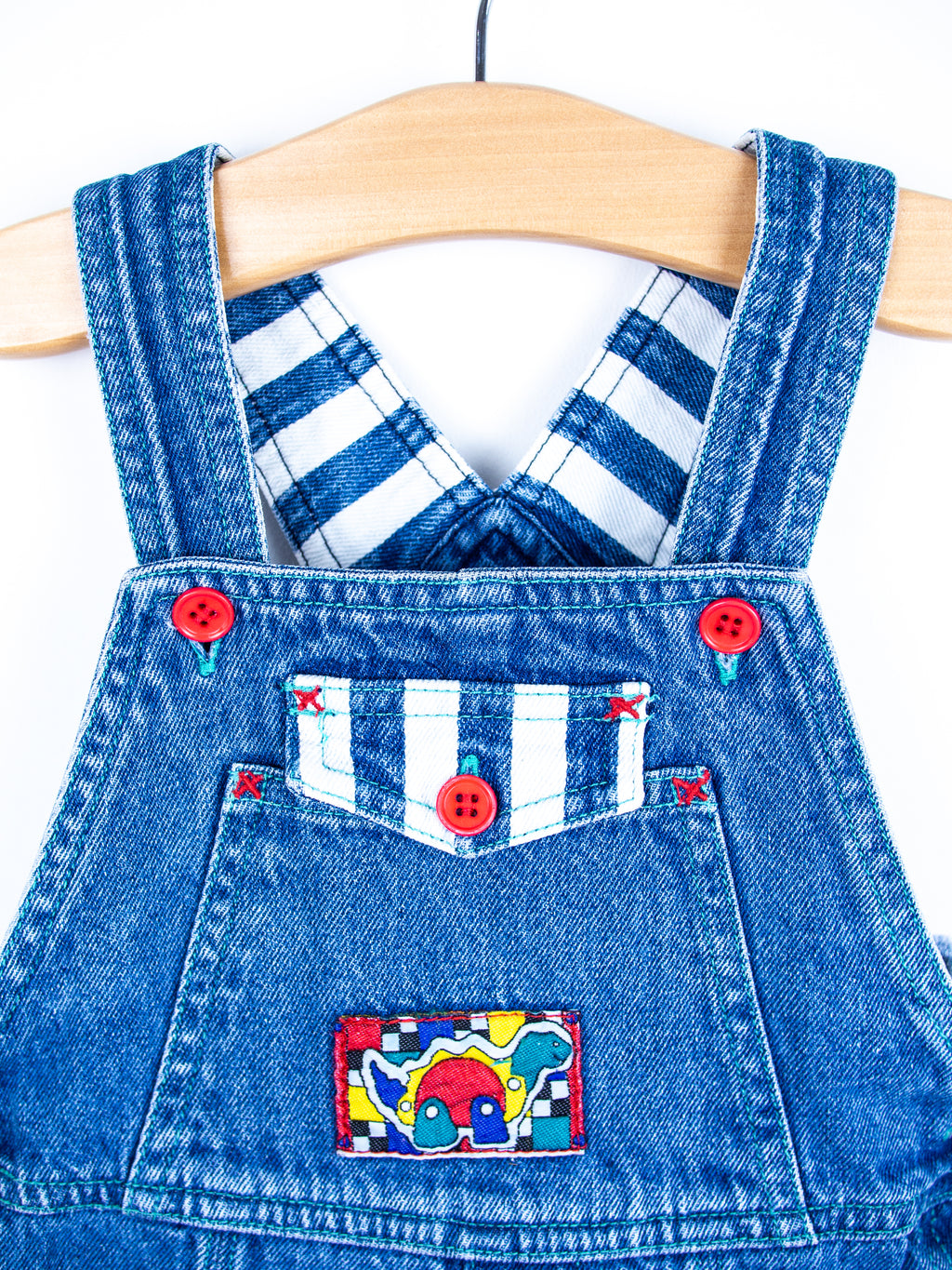 Vintage Denim & Stripe Dungarees - Age 18 months