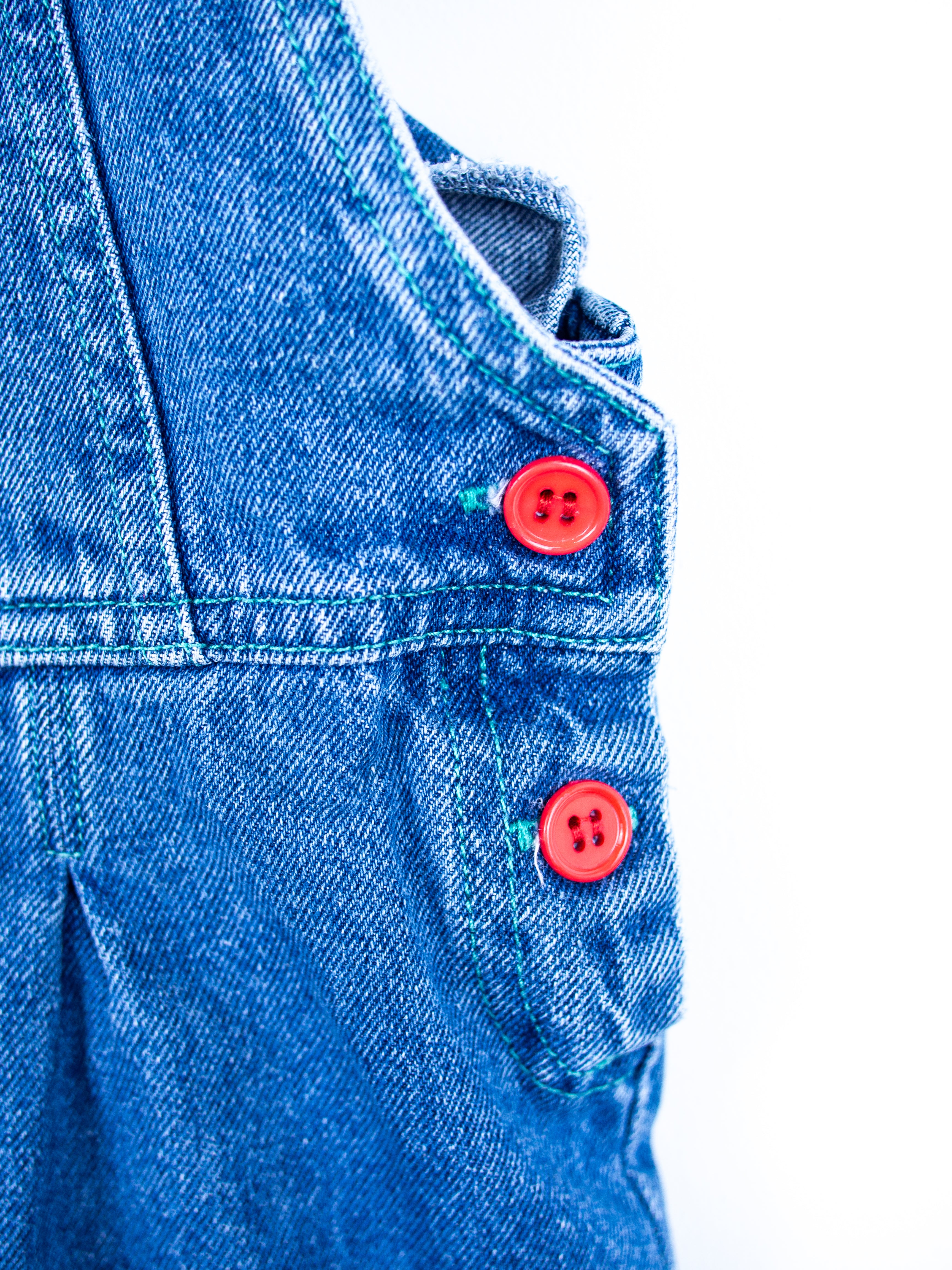 Vintage Denim & Stripe Dungarees - Age 18 months