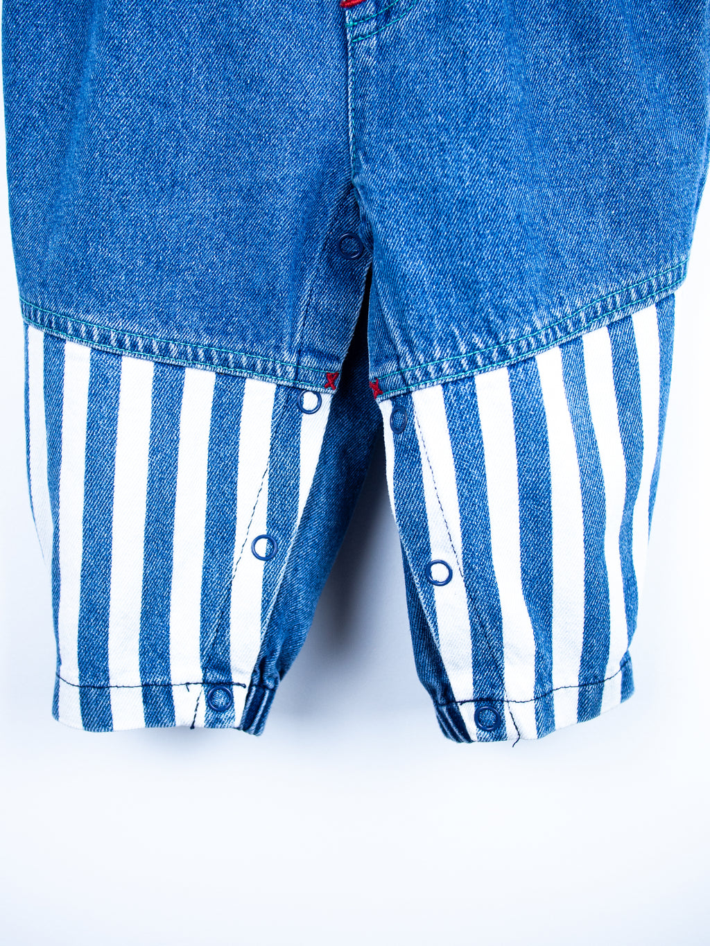 Vintage Denim & Stripe Dungarees - Age 18 months