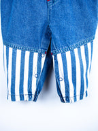 Vintage Denim & Stripe Dungarees - Age 18 months