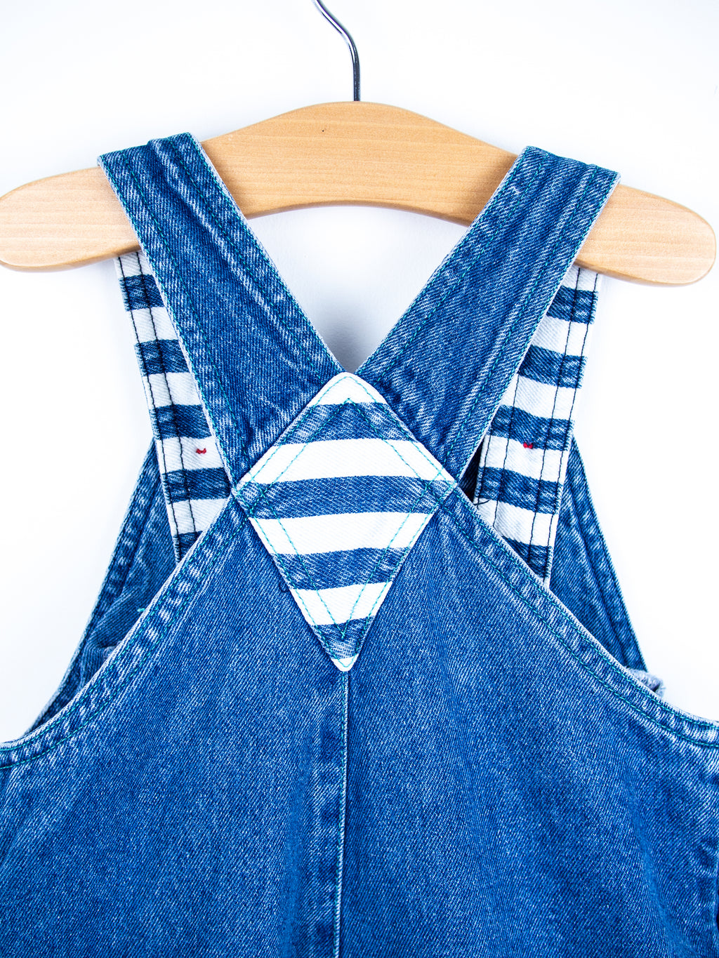 Vintage Denim & Stripe Dungarees - Age 18 months