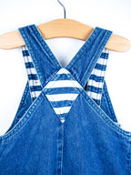 Vintage Denim & Stripe Dungarees - Age 18 months