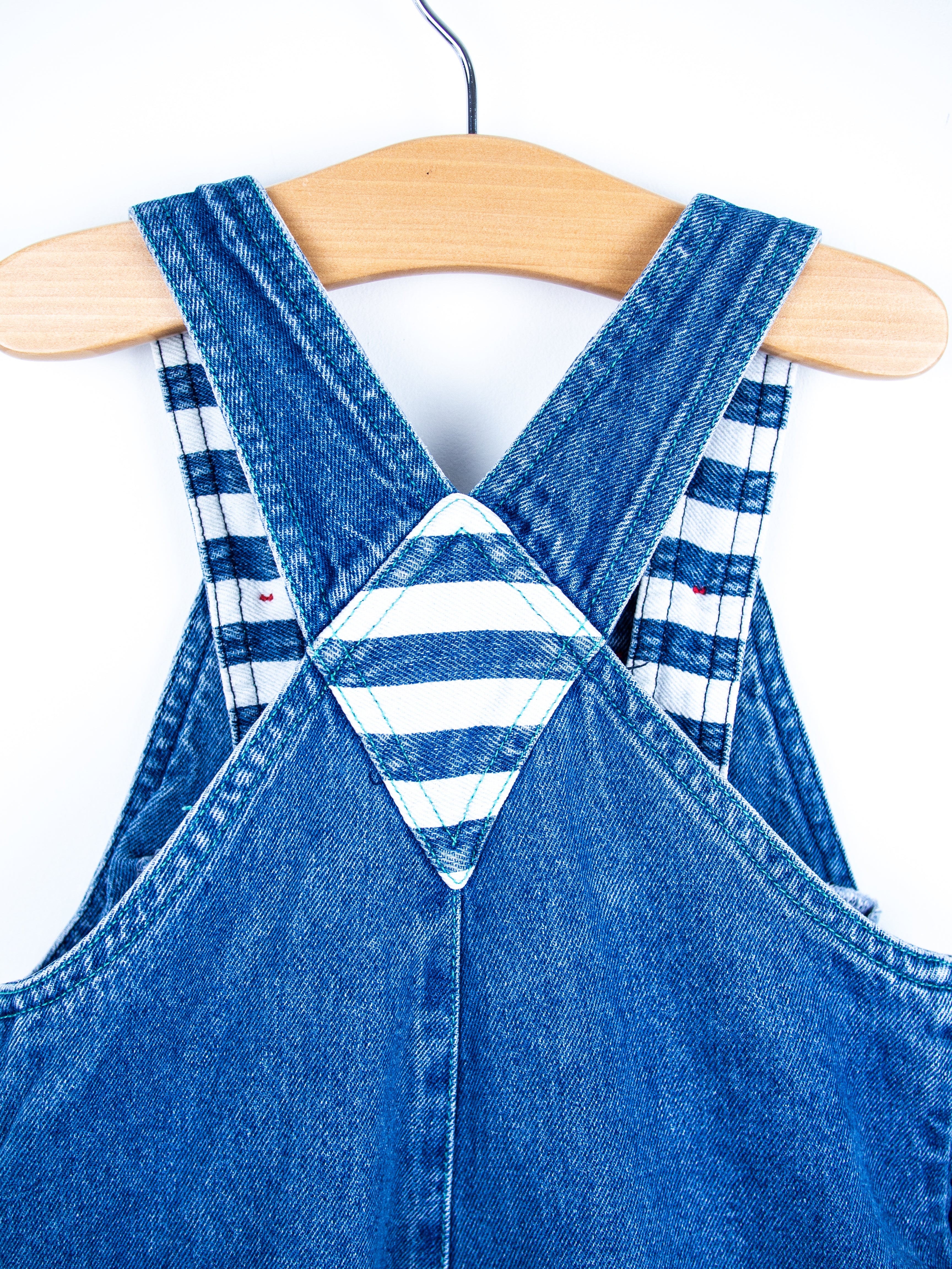 Vintage Denim & Stripe Dungarees - Age 18 months