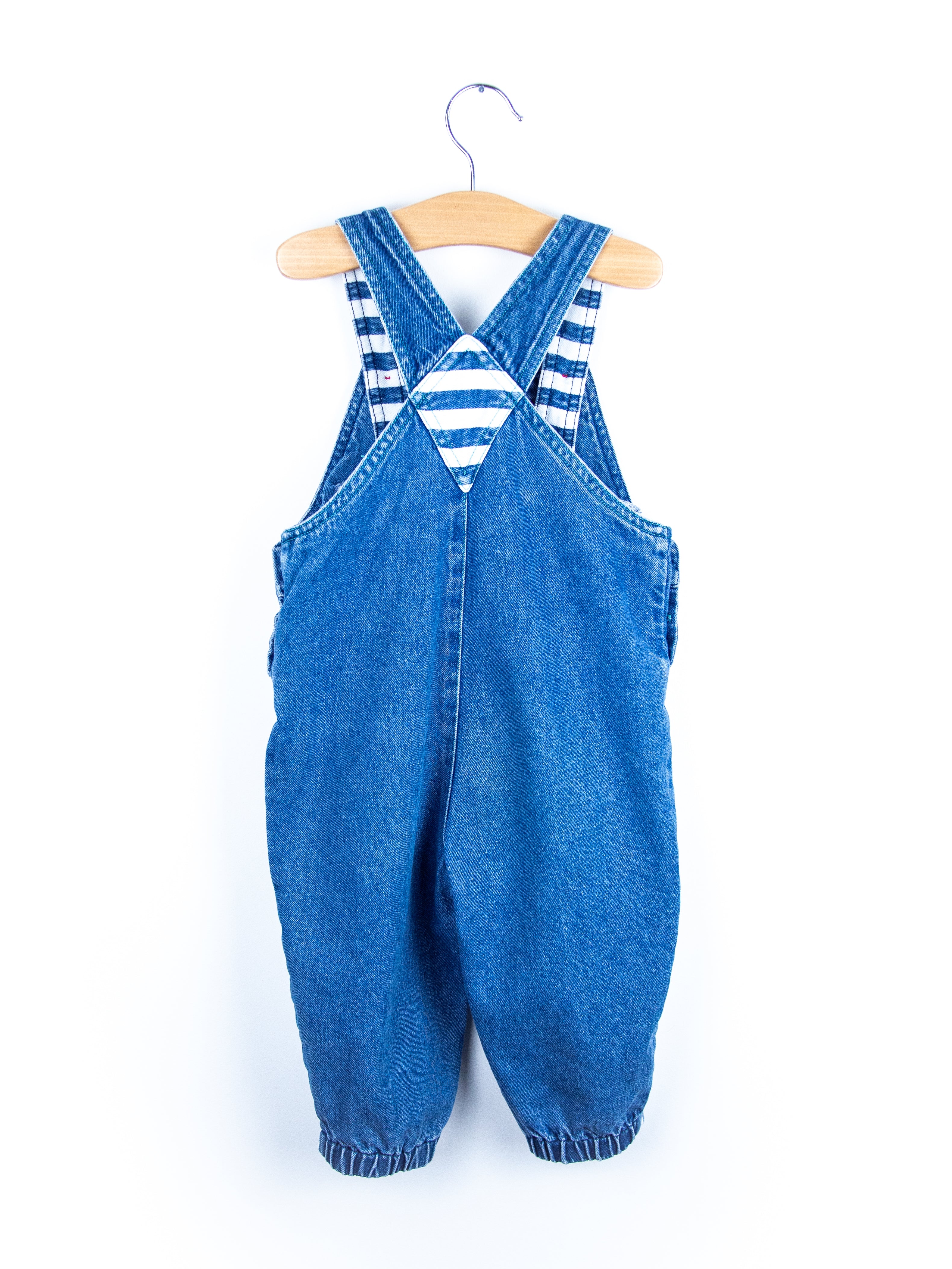 Vintage Denim & Stripe Dungarees - Age 18 months