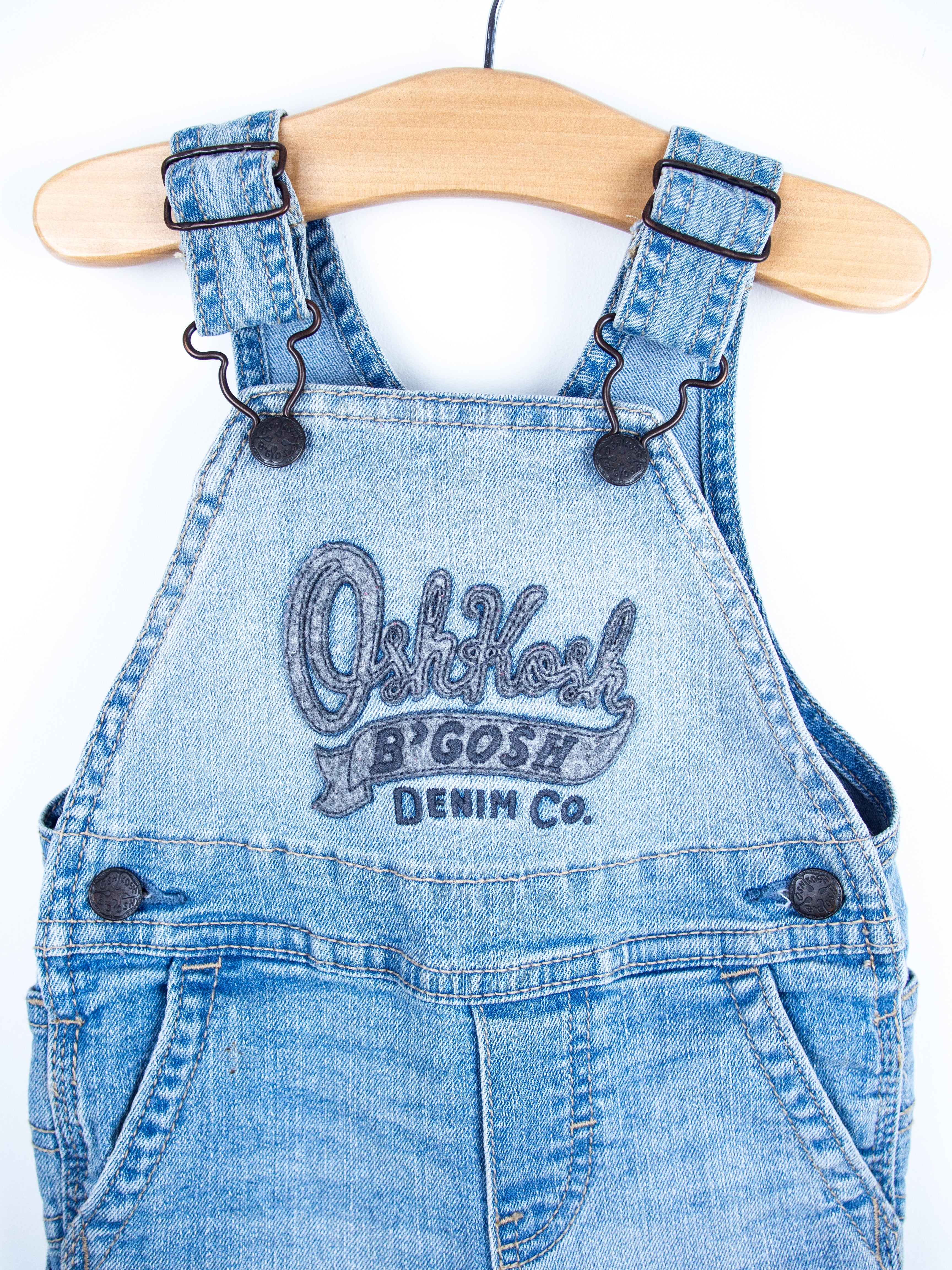 Osh Kosh Denim Dungaree Shorties - Age 9 months