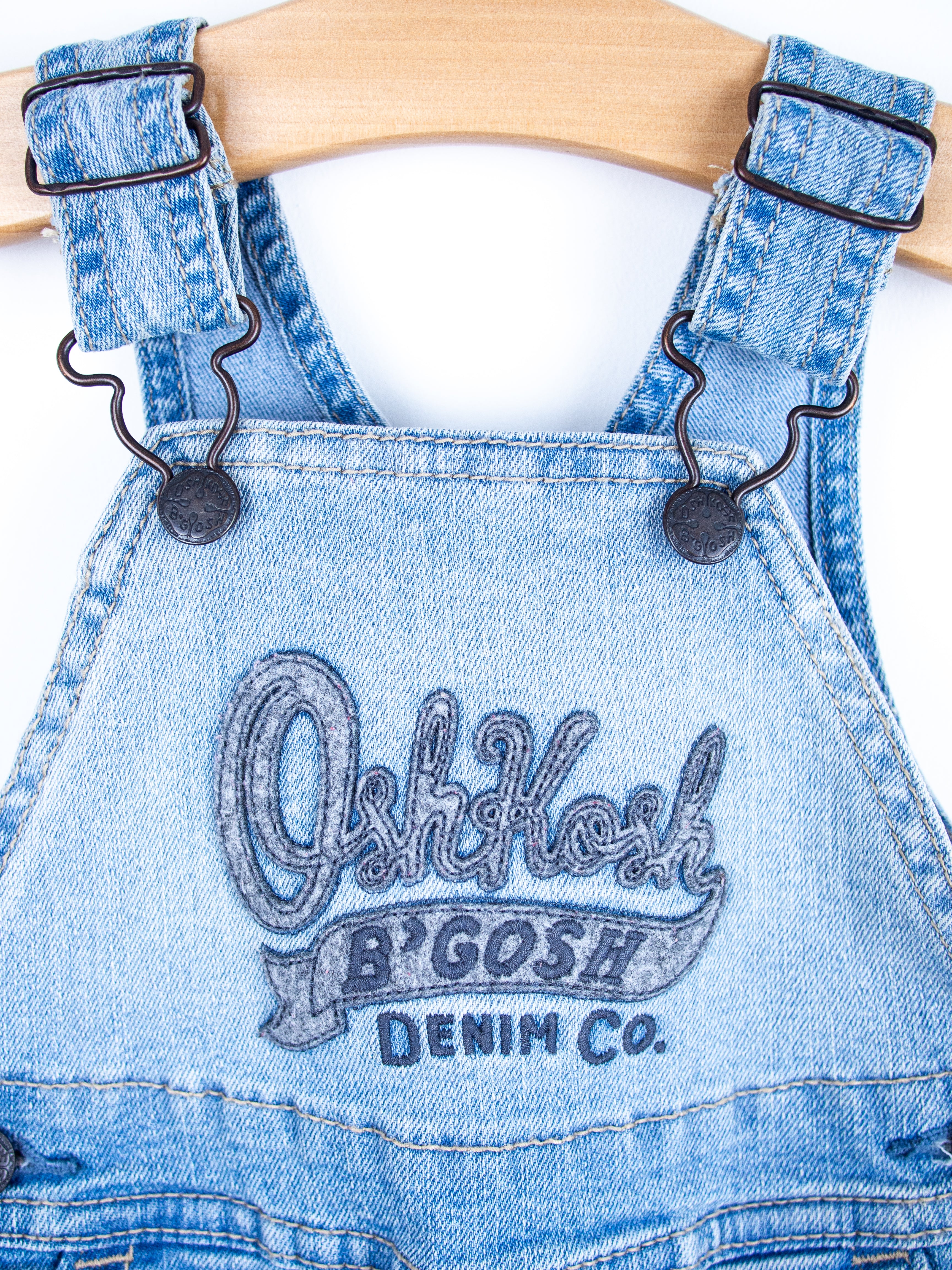 Osh Kosh Denim Dungaree Shorties - Age 9 months