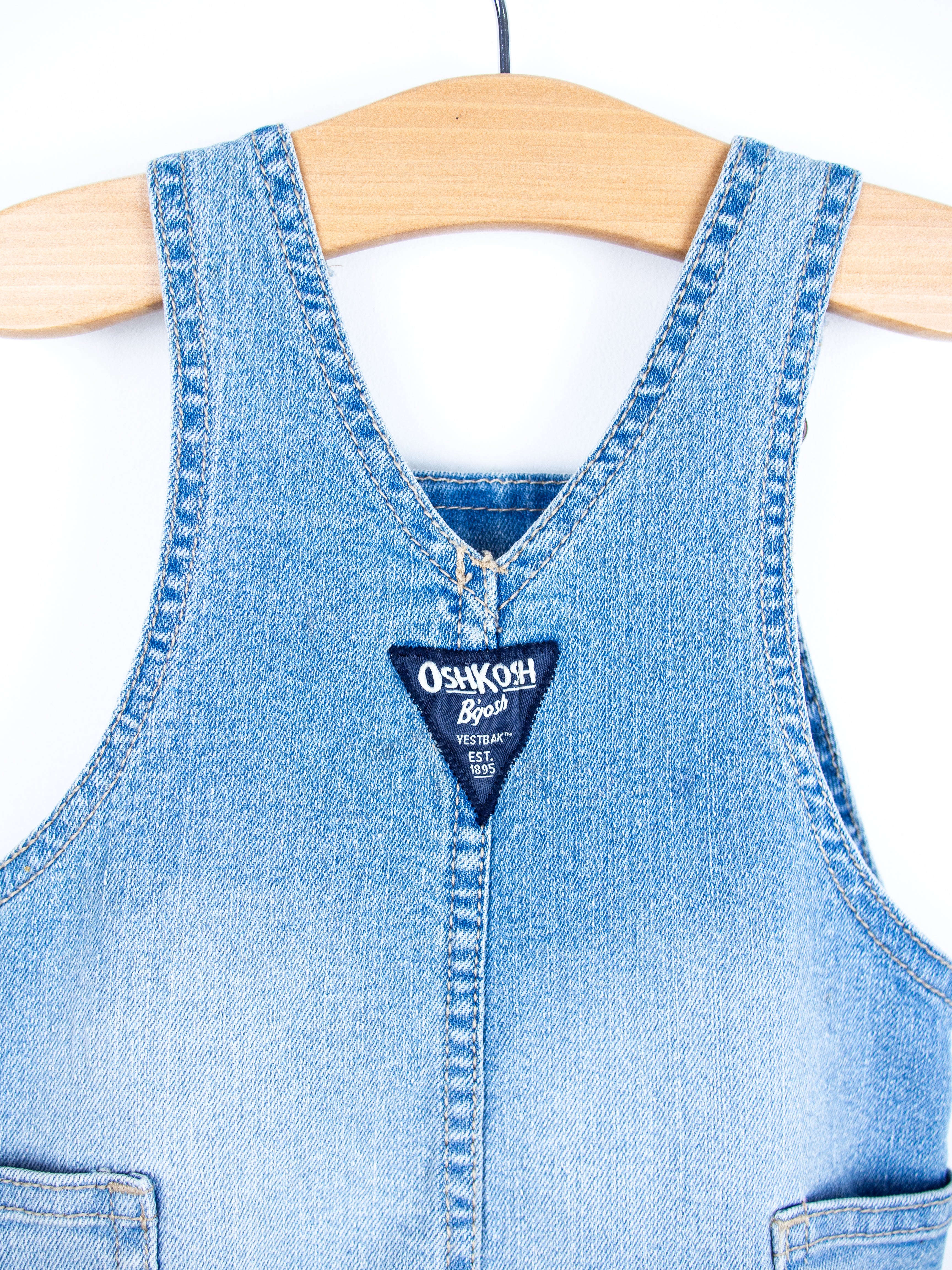 Osh Kosh Denim Dungaree Shorties - Age 9 months