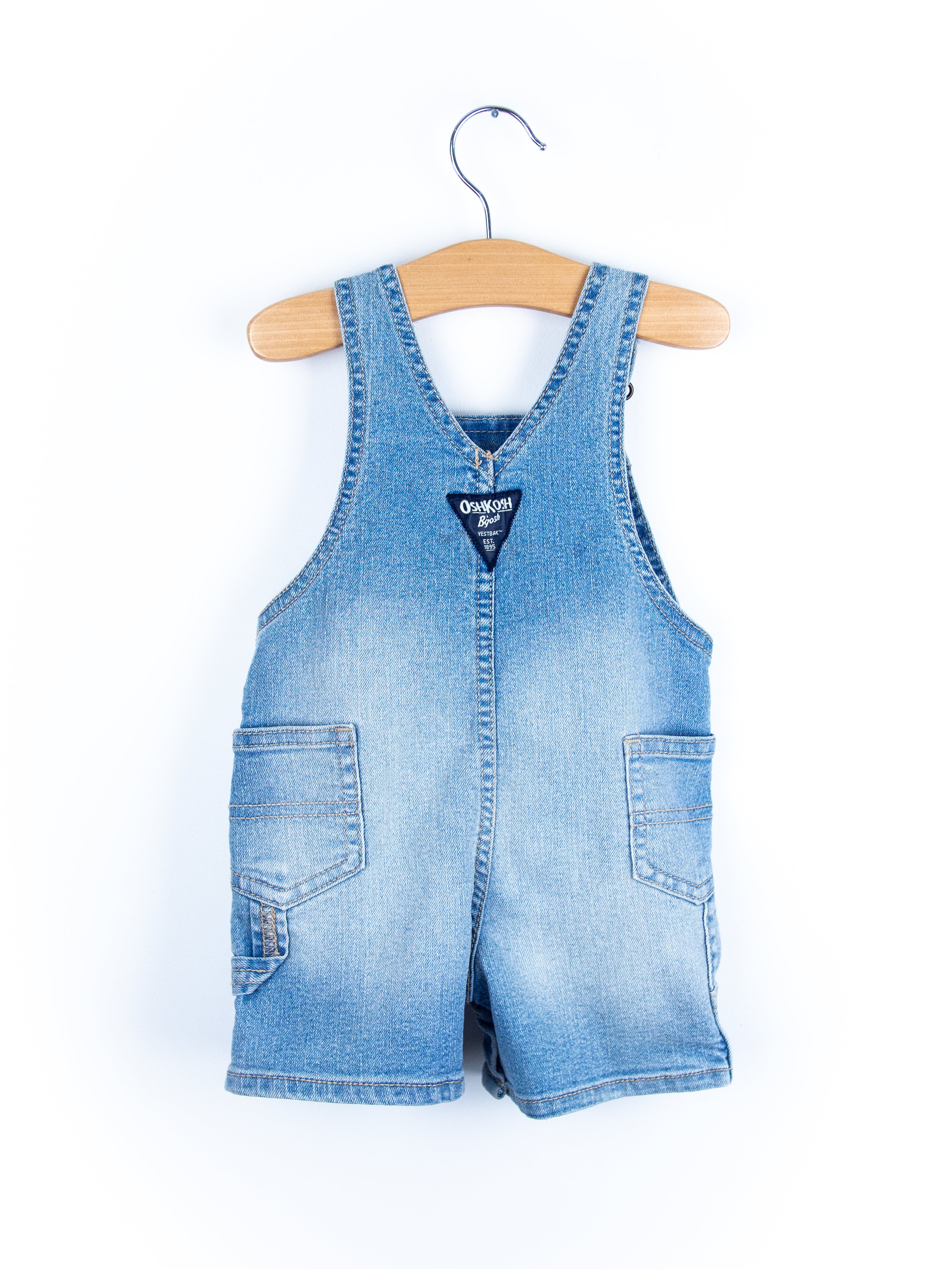 Osh Kosh Denim Dungaree Shorties - Age 9 months