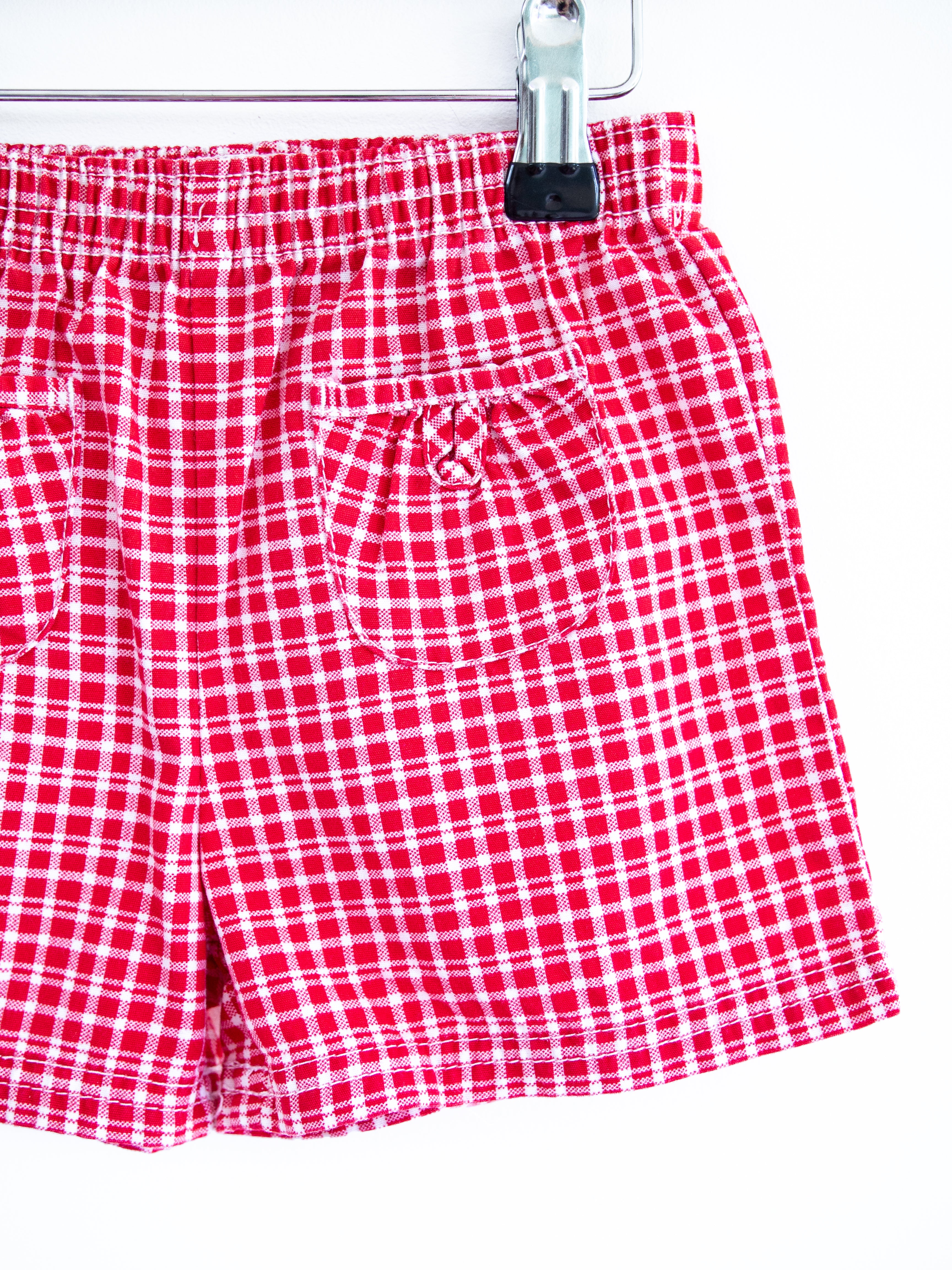 Vintage Red Gingham Check Shorts - Age 2T