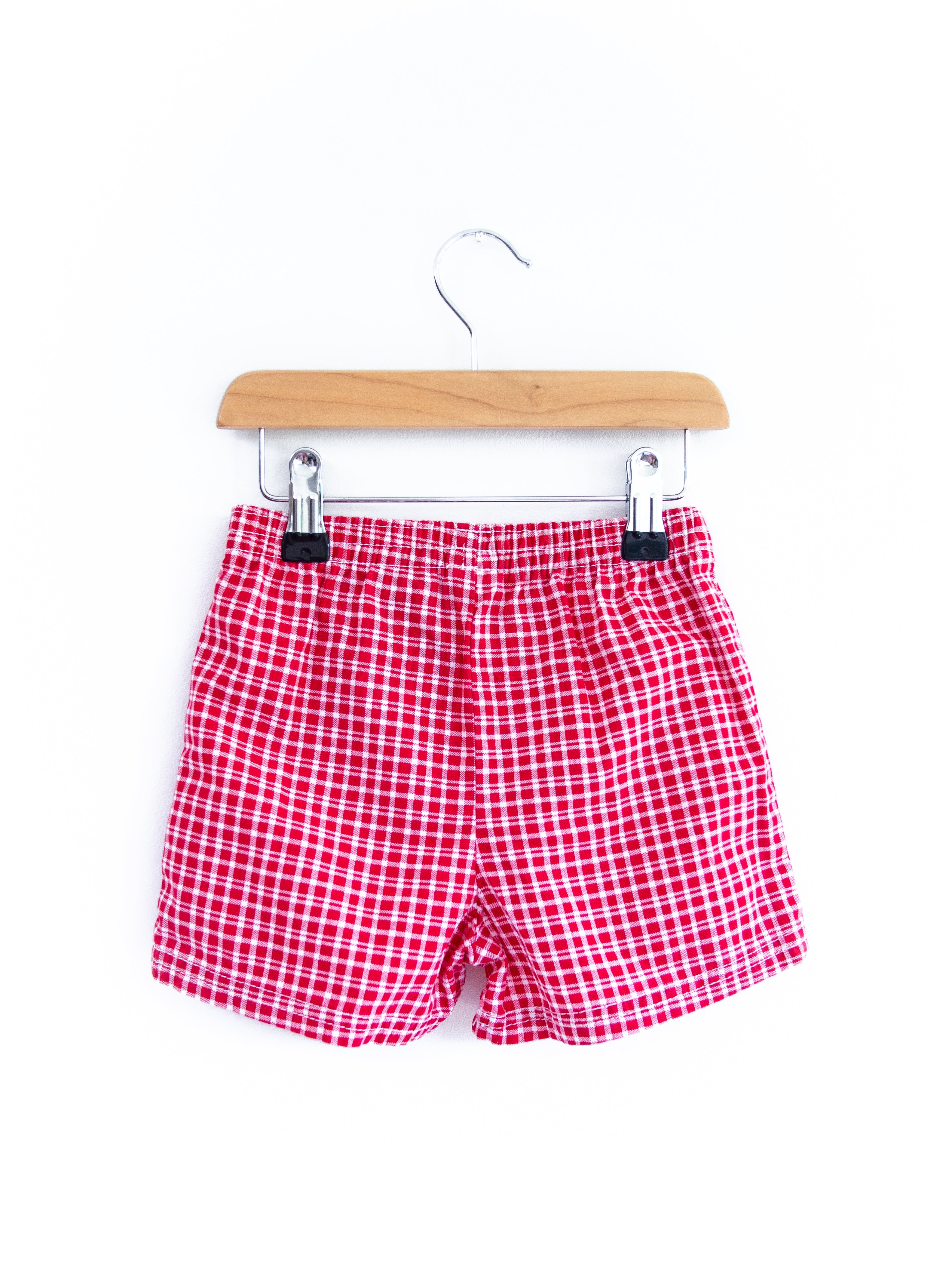 Vintage Red Gingham Check Shorts - Age 2T
