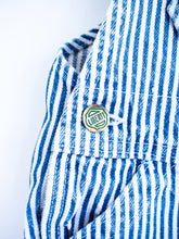 Load image into Gallery viewer, Liberty Vintage Stripe Denim Dungaree Shorties - Age 18 months - READ DESCRIPTION
