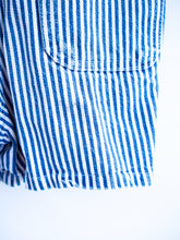 Load image into Gallery viewer, Liberty Vintage Stripe Denim Dungaree Shorties - Age 18 months - READ DESCRIPTION
