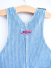 Load image into Gallery viewer, Liberty Vintage Stripe Denim Dungaree Shorties - Age 18 months - READ DESCRIPTION
