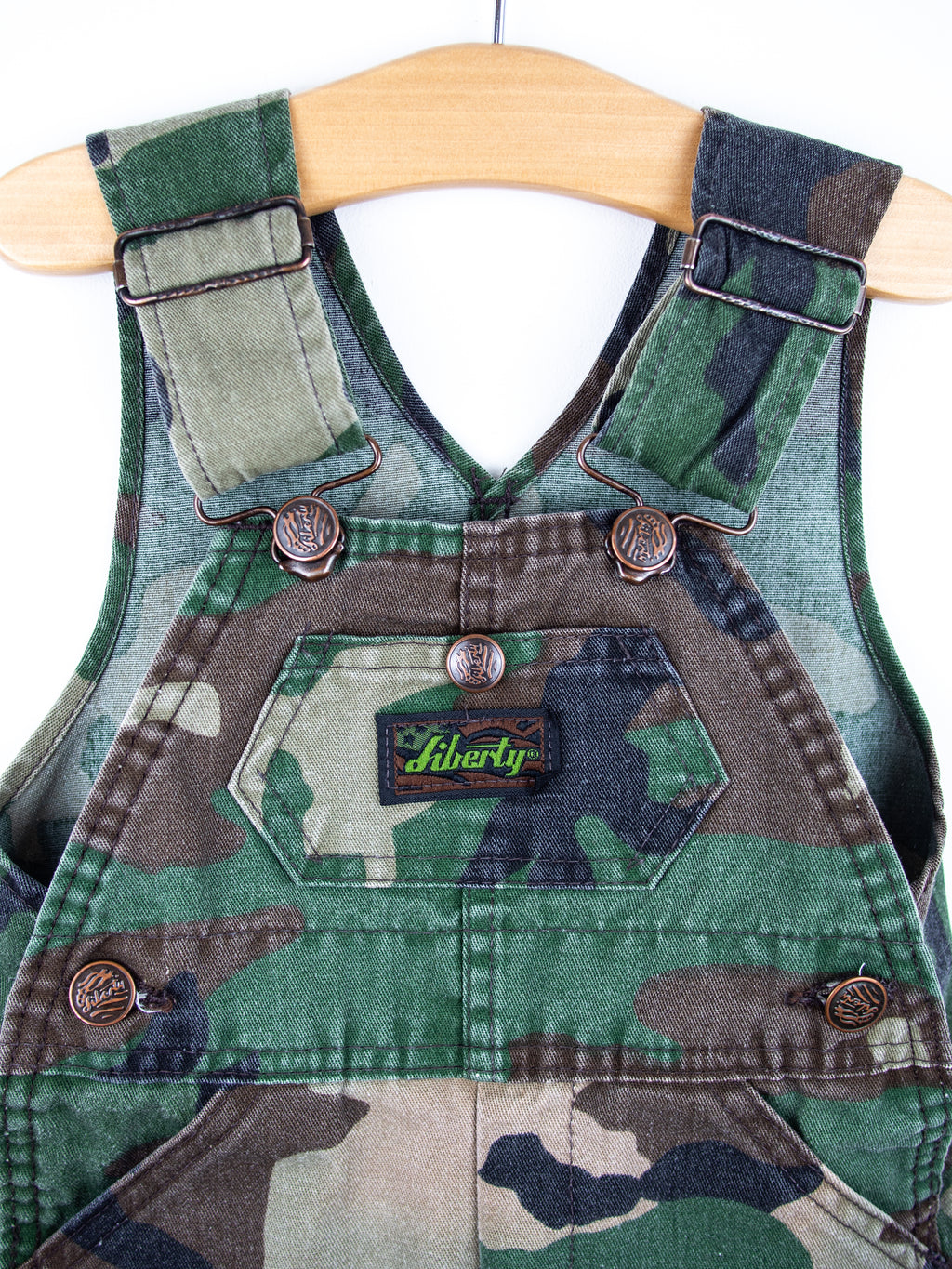 Vintage Liberty Camouflage Dungaree shorties - Age 9 months