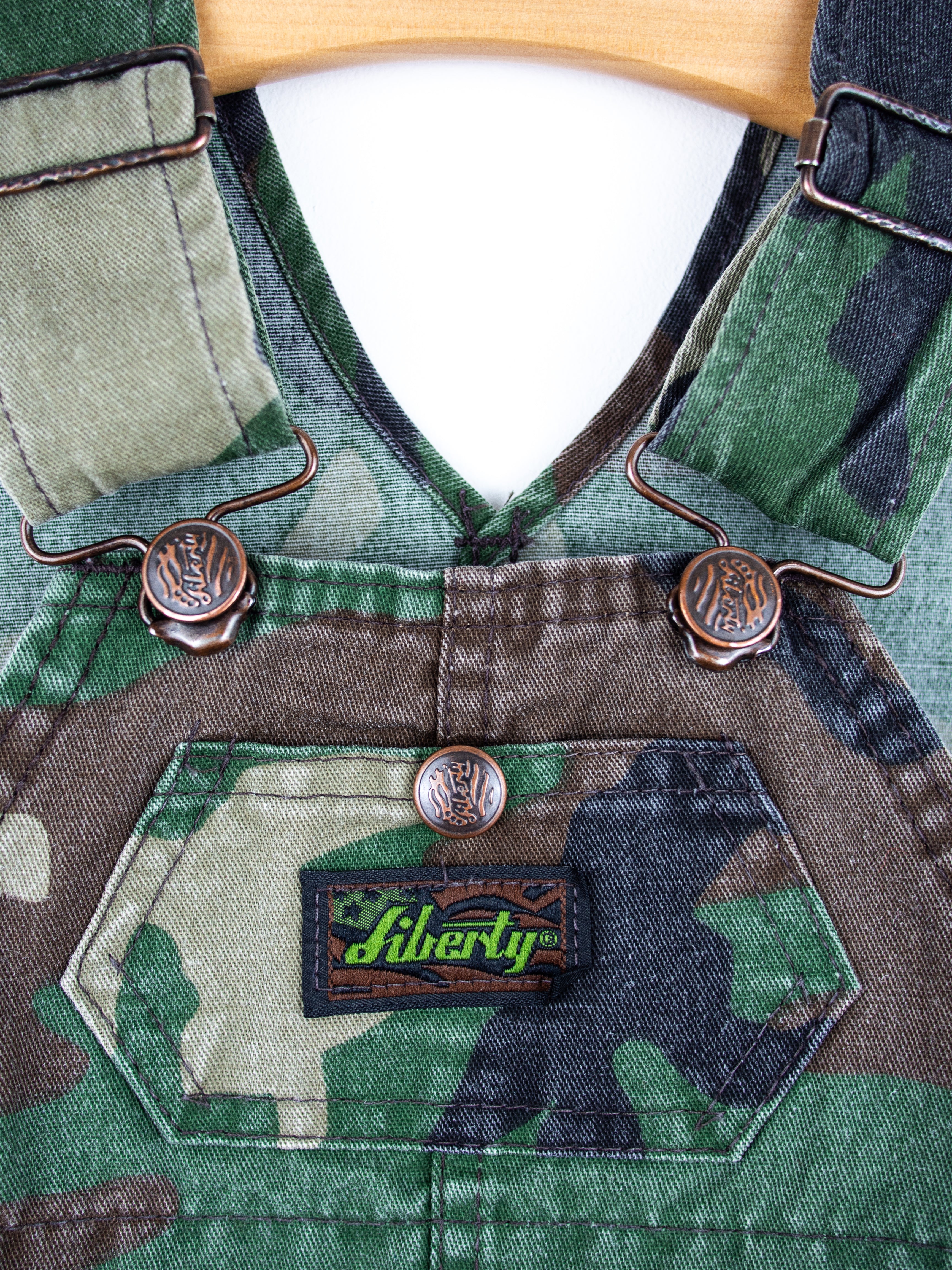Vintage Liberty Camouflage Dungaree shorties - Age 9 months