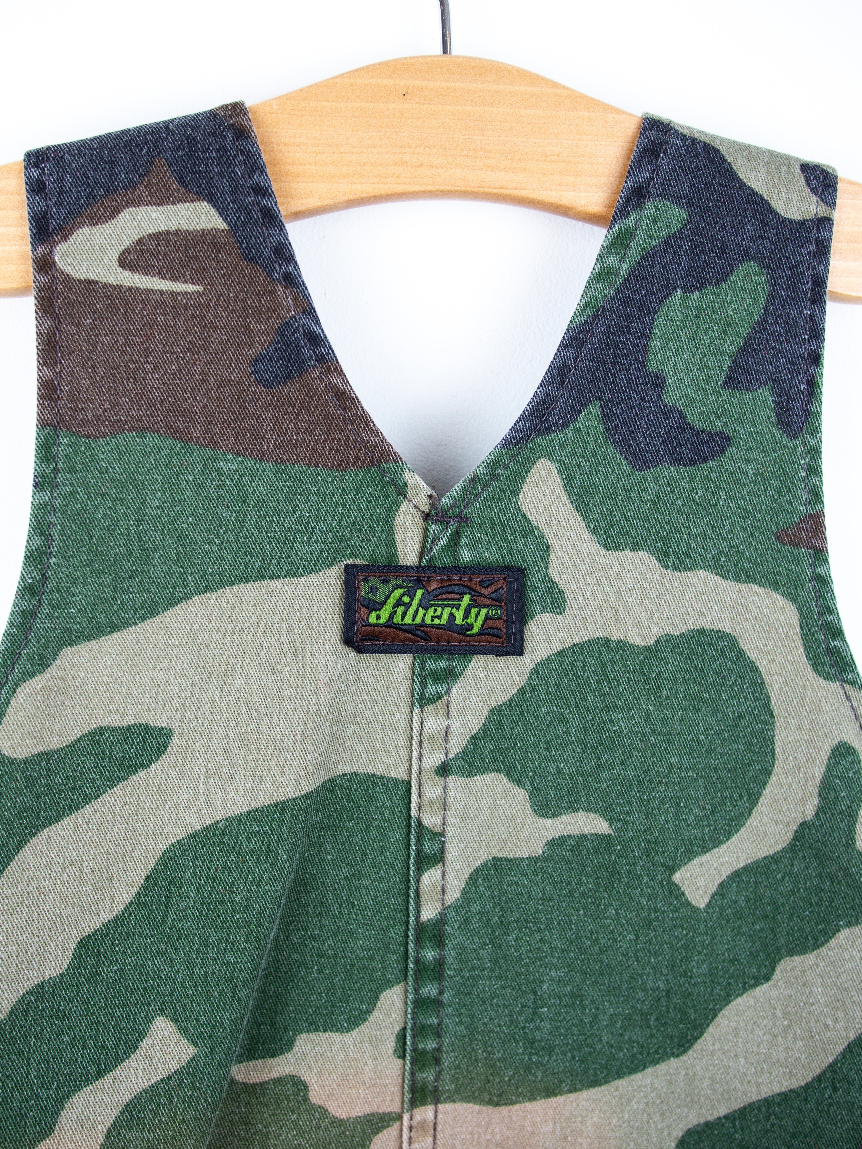 Vintage Liberty Camouflage Dungaree shorties - Age 9 months