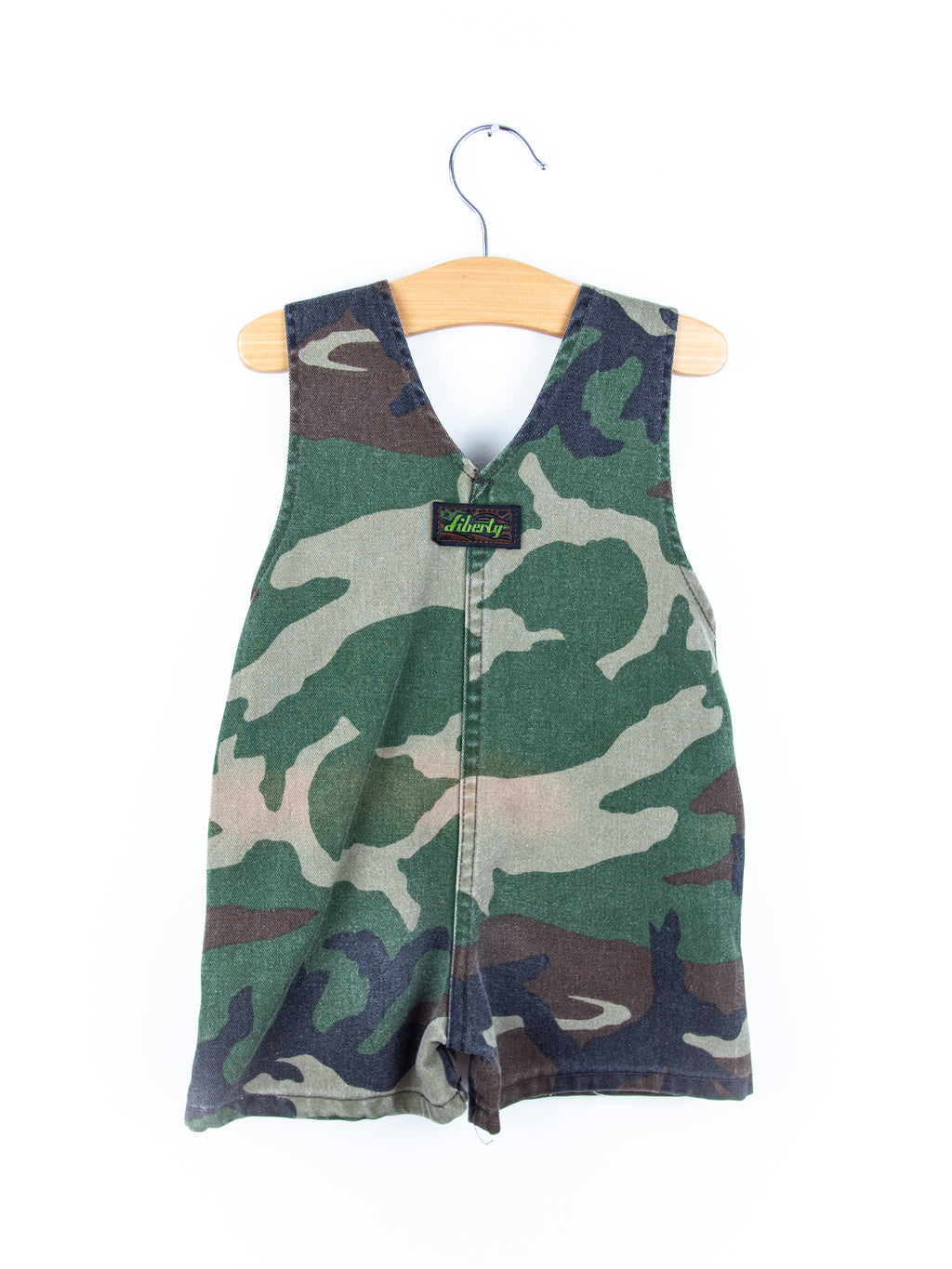 Vintage Liberty Camouflage Dungaree shorties - Age 9 months