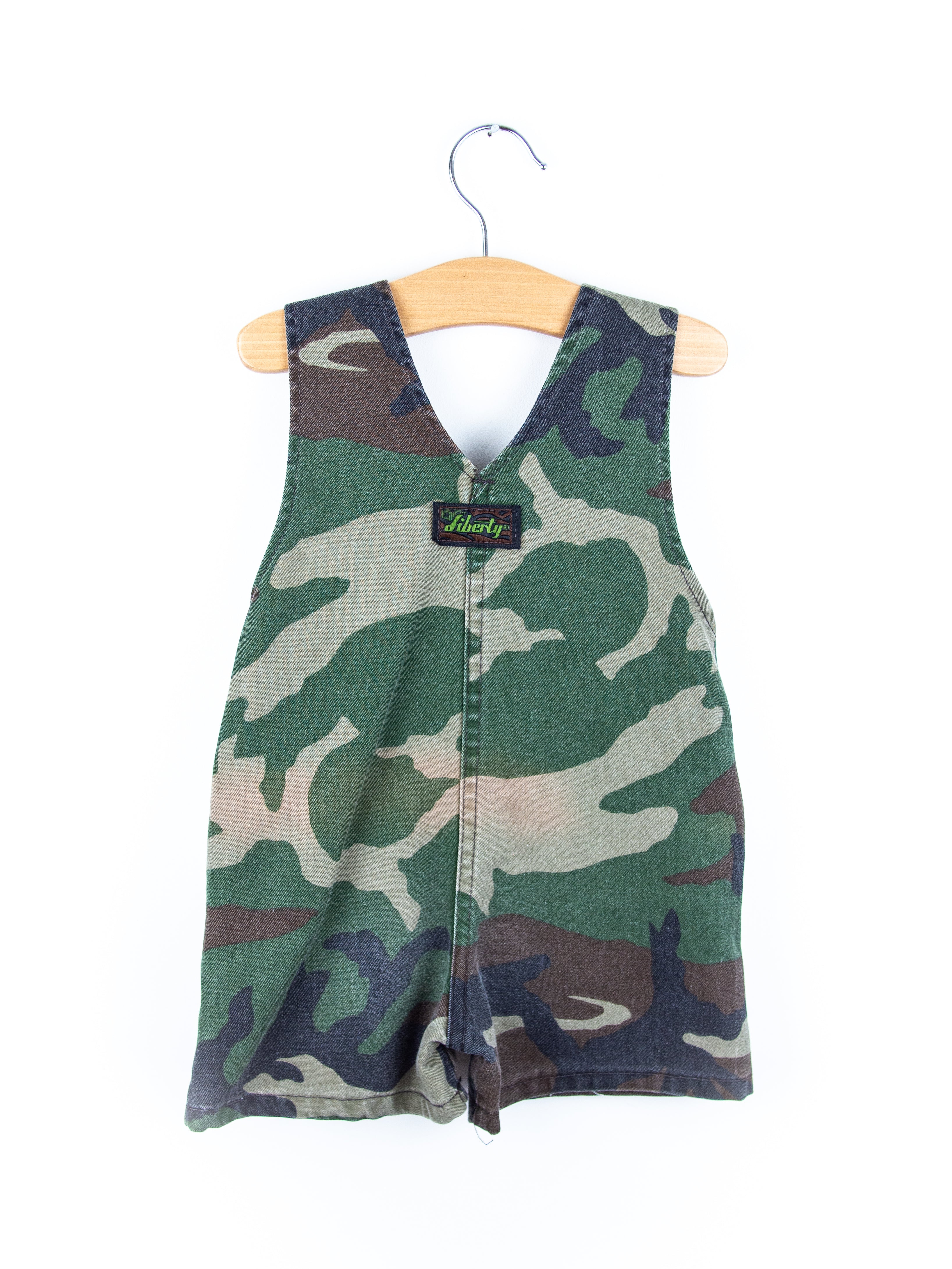 Vintage Liberty Camouflage Dungaree shorties - Age 9 months