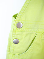 Vintage Fruity Lime Denim Dungaree Shorties - Age 18 months