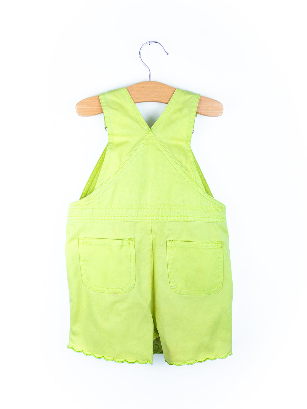 Vintage Fruity Lime Denim Dungaree Shorties - Age 18 months