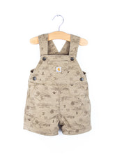 Load image into Gallery viewer, Carhartt Map Print Dungaree Shorties - Age 9 months
