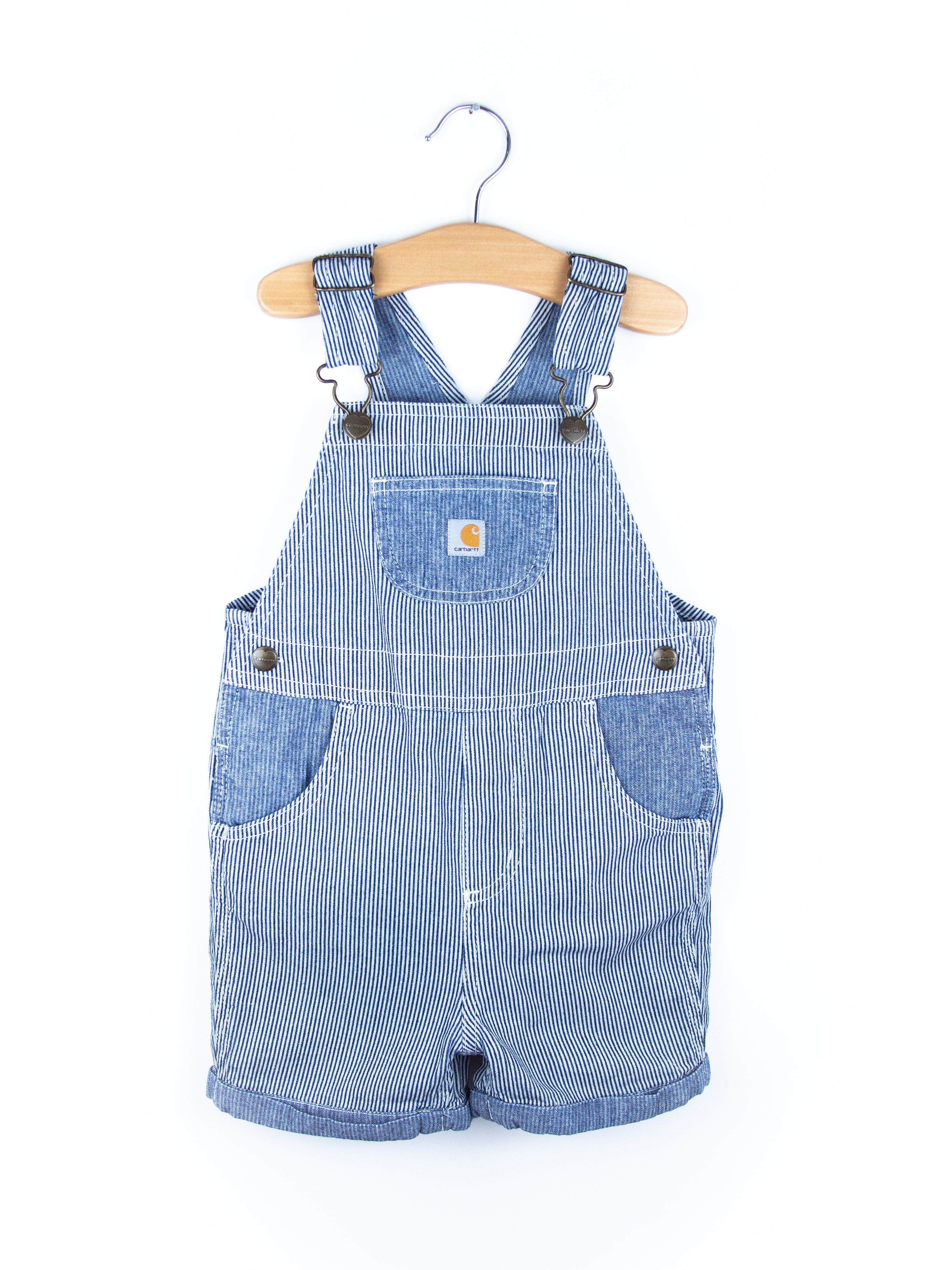 Carhartt Chambray Stripe Dungaree Shorties - Age 2T