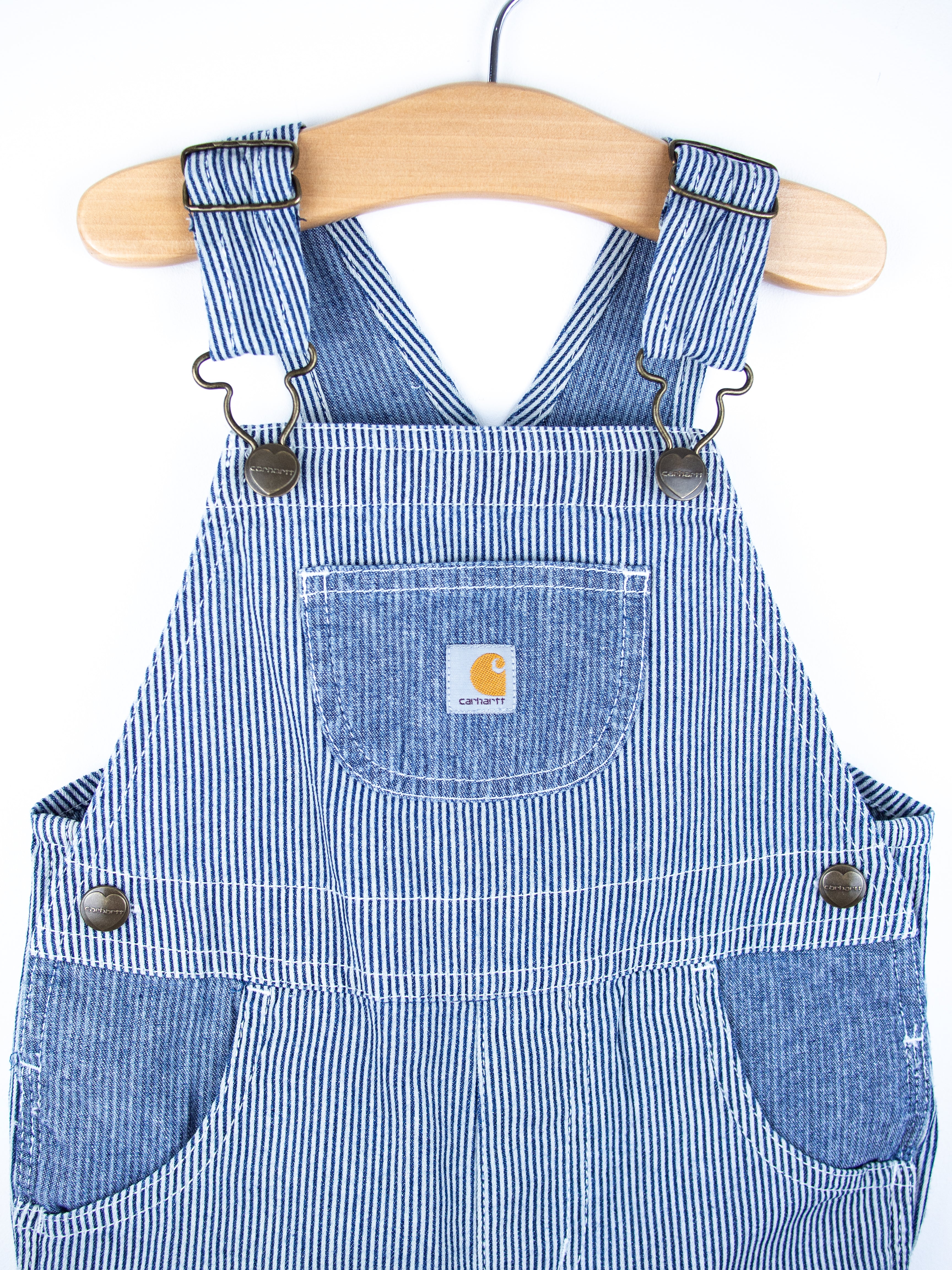 Carhartt Chambray Stripe Dungaree Shorties - Age 2T