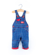 Osh Kosh Vintage Denim Noughts & Crosses Dungarees - Age 6-9 months