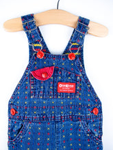 Load image into Gallery viewer, Osh Kosh Vintage Denim Noughts &amp; Crosses Dungarees - Age 6-9 months
