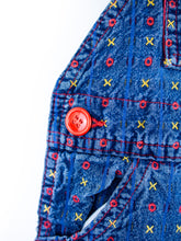 Load image into Gallery viewer, Osh Kosh Vintage Denim Noughts &amp; Crosses Dungarees - Age 6-9 months
