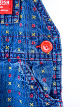 Load image into Gallery viewer, Osh Kosh Vintage Denim Noughts &amp; Crosses Dungarees - Age 6-9 months
