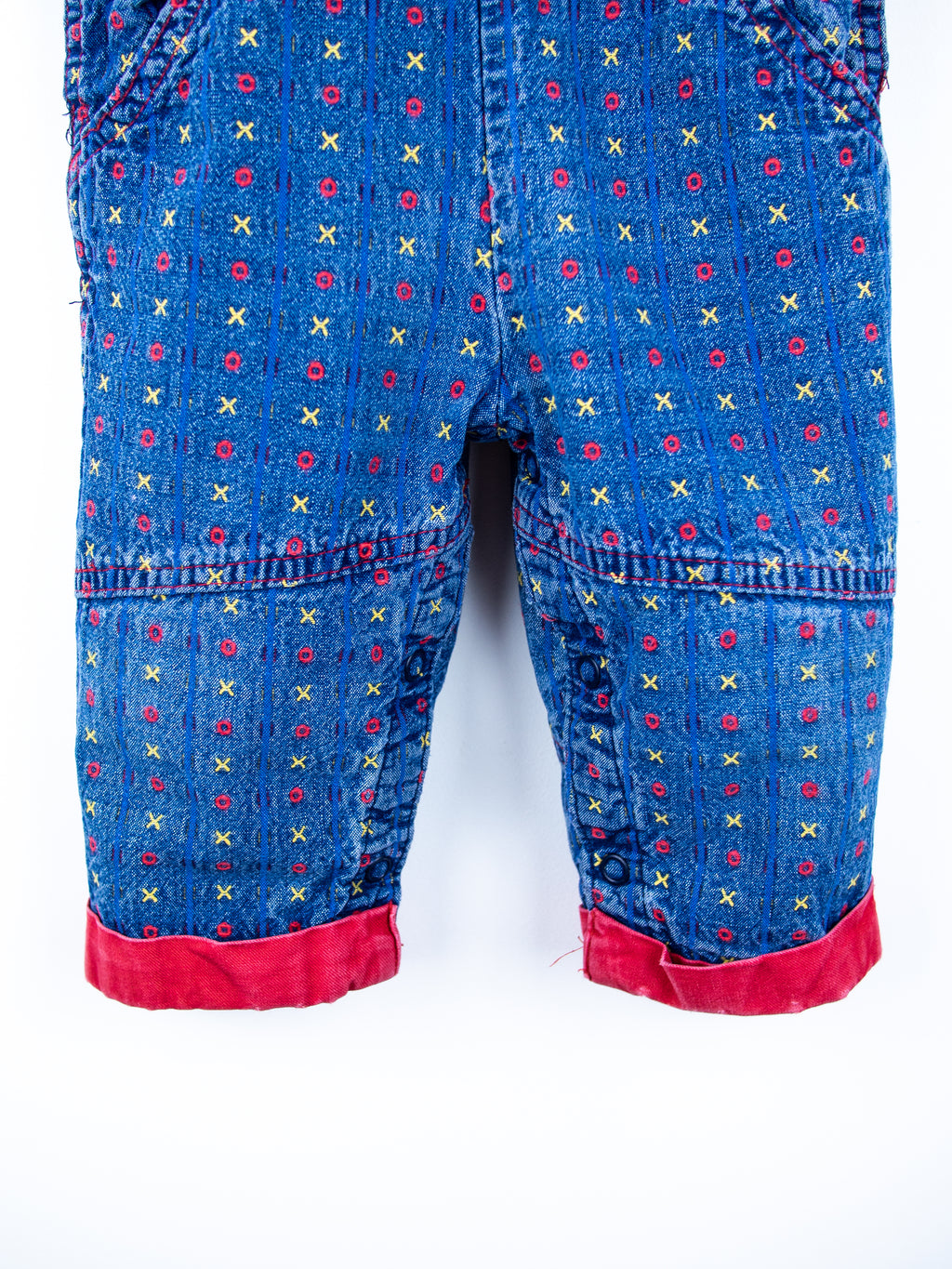 Osh Kosh Vintage Denim Noughts & Crosses Dungarees - Age 6-9 months