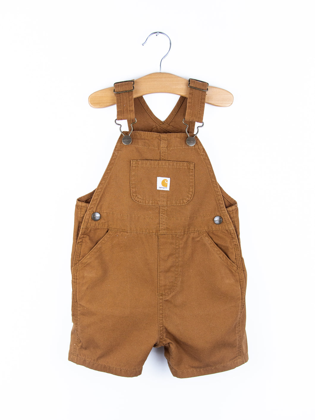 Carhartt Brown Dungaree Shorties - Age 24 months