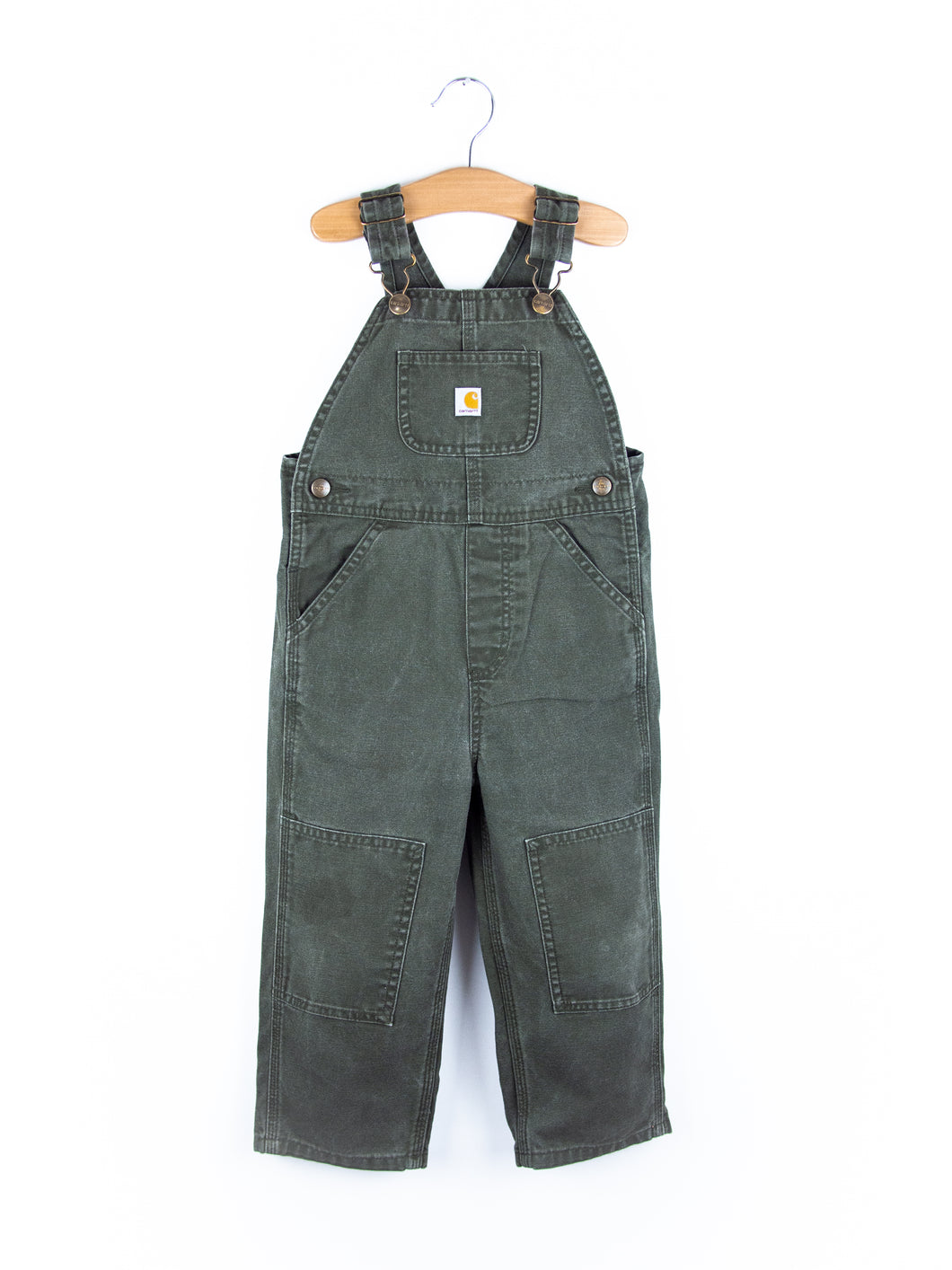 Carhartt Forest Green Canvas Dungarees - Age 3T
