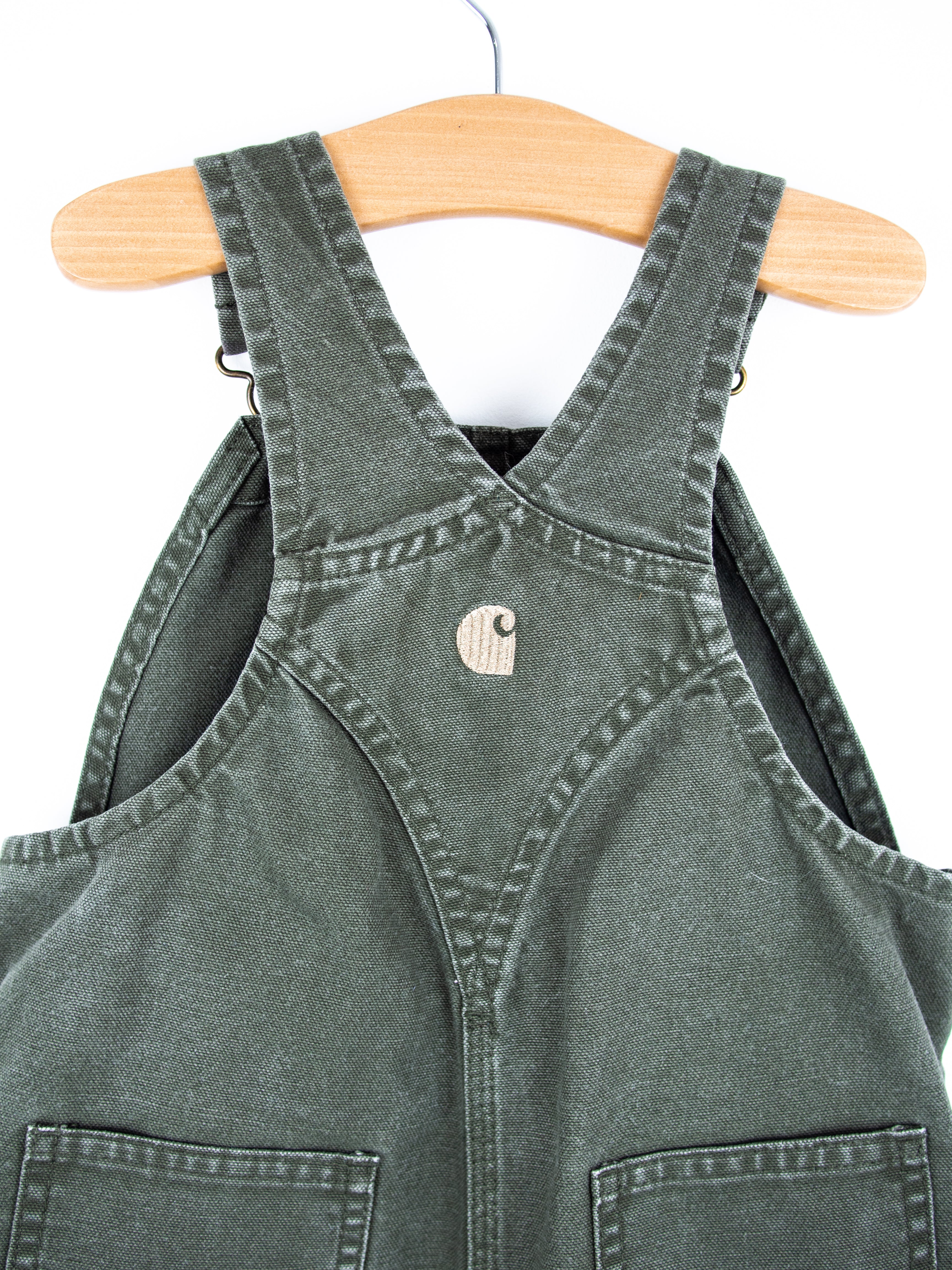 Carhartt Forest Green Canvas Dungarees - Age 3T