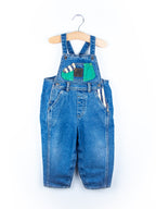 Vintage St Michael Denim & Stripe Dungarees - Age 18 months - READ DESCRIPTION