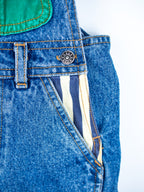 Vintage St Michael Denim & Stripe Dungarees - Age 18 months - READ DESCRIPTION