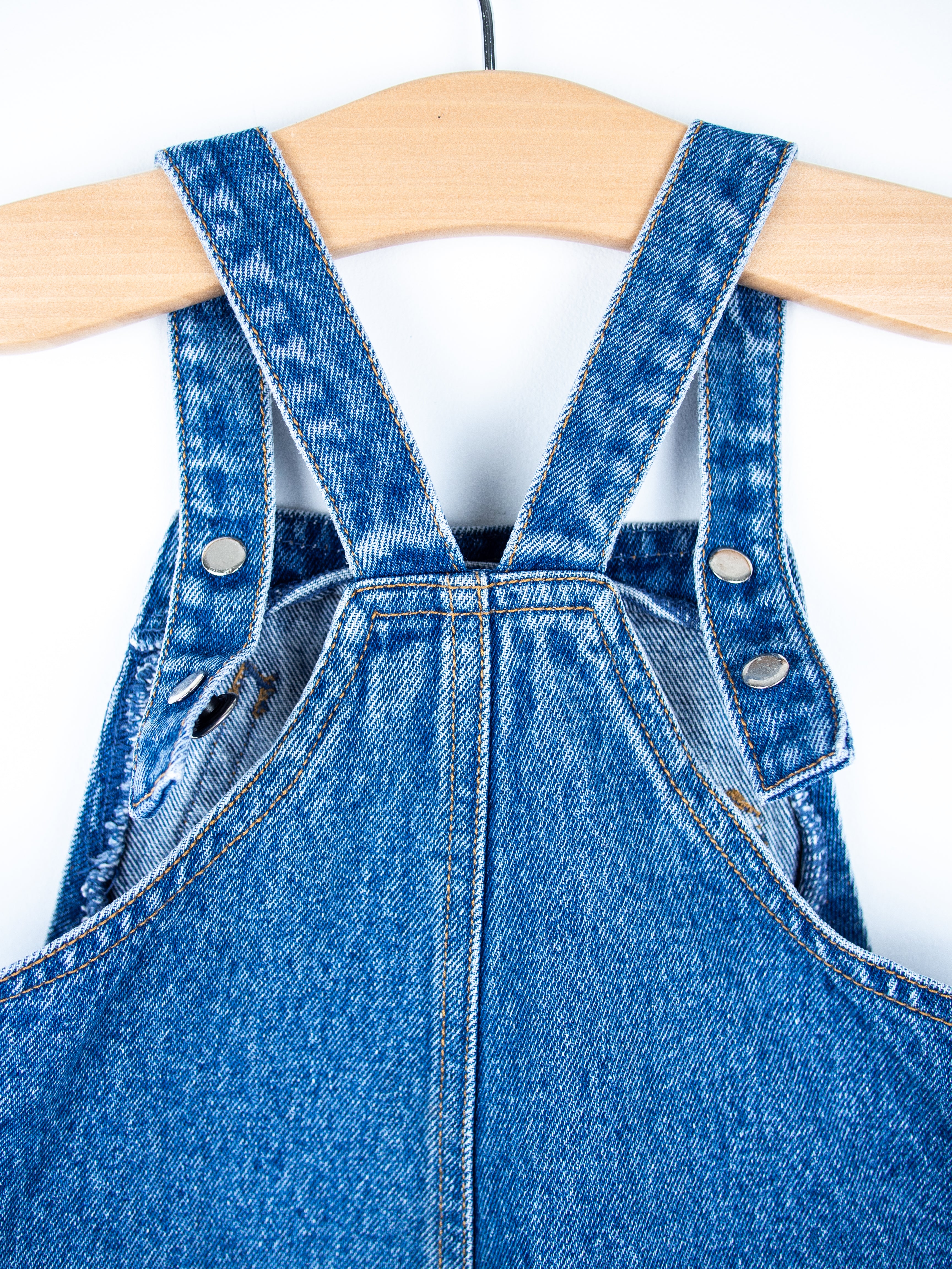 Vintage St Michael Denim & Stripe Dungarees - Age 18 months - READ DESCRIPTION