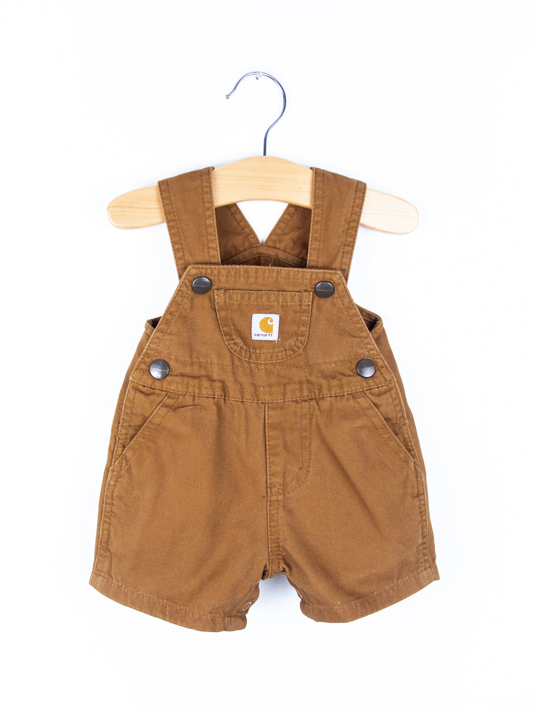 Carhartt Brown Dungaree Shorties - Age 0-3 months