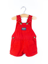 Load image into Gallery viewer, Osh Kosh Vintage Red Dungaree Shorties - Age 3-6 months
