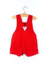 Load image into Gallery viewer, Osh Kosh Vintage Red Dungaree Shorties - Age 3-6 months
