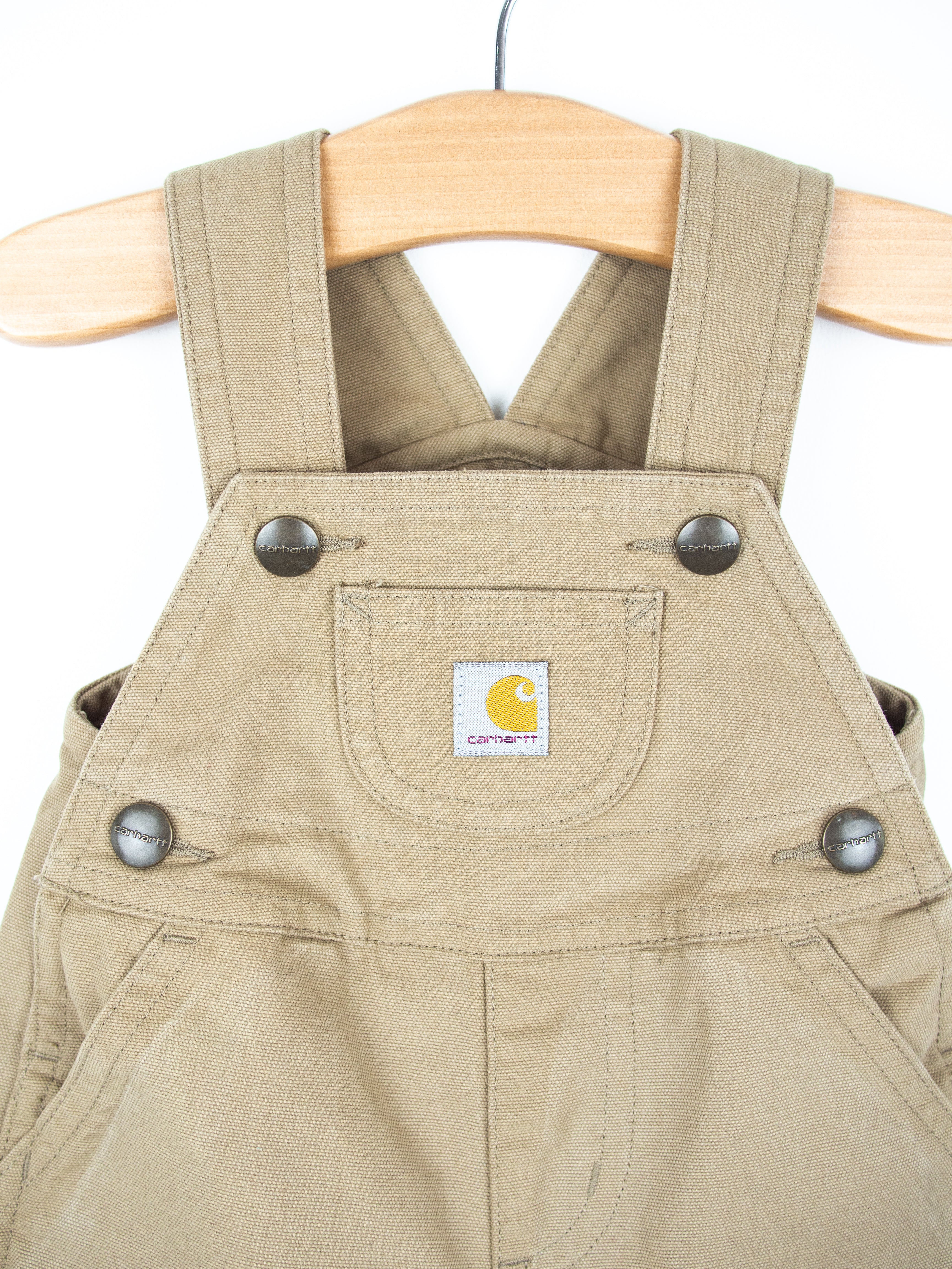 Carhartt Oatmeal Dungaree Shorties - Age 18 months